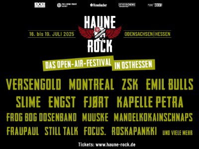 Osthessen News - 3x2 Festivaltickets „Haune Rock“ plus Camping in Odensachsen  im osthessischen Haunetal