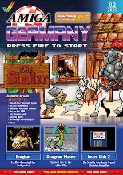 Retro Videogames - ein Exemplar der aktuellen Ausgabe des “Amiga Germany Fan’zine” , eine limitierte Armbanduhr im Amiga-Design