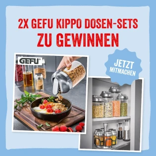 Rezepte mit Herz - 1 von 2 KIPPO Dosensets : 1 Gewürzkarussell, 1 Essig-Öl Menage, 1 Gewürz Menage, 3 Vorratsdosen