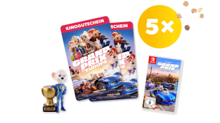 toggo - Grand Prix of Europe: 5x Filmpakete mit je 4 Kinogutscheinen, Tonies Figur, Racing Champions Videospiel für die Nintendo Switch