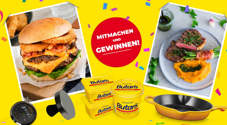 Wunderweib - Brat-Set: Bratpfanne + Burgerpresse + Fleischthermometer + 1kg Butaris Butterschmalz