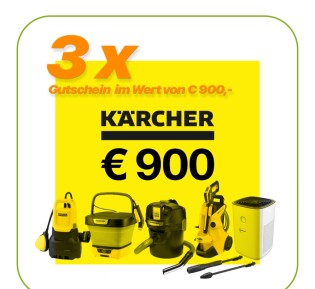 Bayer Agrar - Einen von 3 Kärcher-Gutscheinen im Wert von je 900€, 50 hochwertige Fußmatten im Wert von je 35,82€