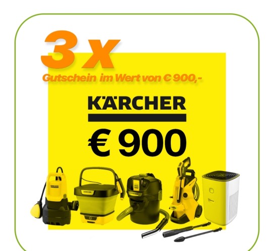 Bayer Agrar - Einen von 3 Kärcher-Gutscheinen im Wert von je 900€, 50 hochwertige Fußmatten im Wert von je 35,82€