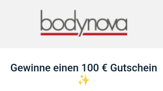 Bodynova - Einen von zwei Einkaufsgutscheinen im Wert von je 100 € für den Bodynova-Onlineshop