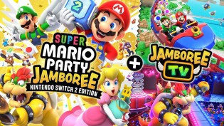 Comicschau - zweimal das Spiel Super Mario Party Jamboree + Jamboree TV für die Nintendo Switch 2, inklusive einer Piranha-Pflanzen-Kamera.
