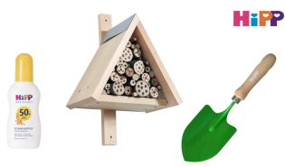 Cosmopolitan - 5 x HiPP-Gewinnboxen: Schaufel + Insektenhotel + HiPP Sonnenmilch