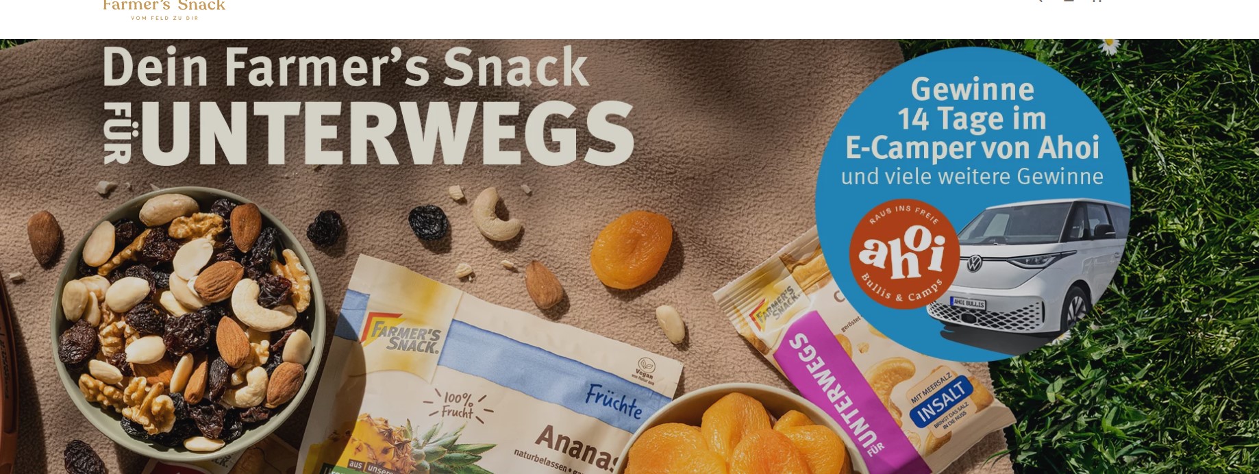 Farmer´s Snack - 1x1 14 Tägige Nutzung eines E-Camping-Bus von Ahoi Bullis, 1x1 Wochenende in einem Ahoi Camp