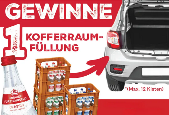 GEFAKO - Eine Kofferraumladung mit Wasser in Kisten von Imnauer Fürstenquelle (max. 12 Kisten)