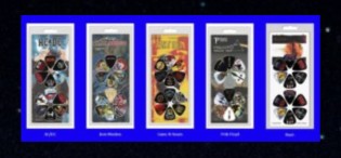 Glücksstern PR - fünfzehn Sets Gitarren-Picks von AC/DC oder Iron Maiden oder Guns `n Roses oder Pink Floyd oder Rush (Musicolor)