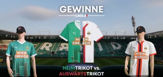 Laola1at - 2x1 Rapid Wien Heim- vs. Auswärtstrikot 2024/25 in Größe L