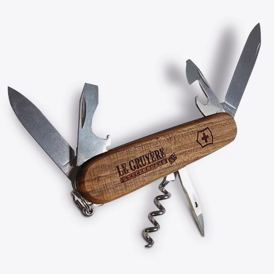Schweizer Käse -  10 x Schweizer Le Gruyère AOP Taschenmesser inkl. Wunschgravur.