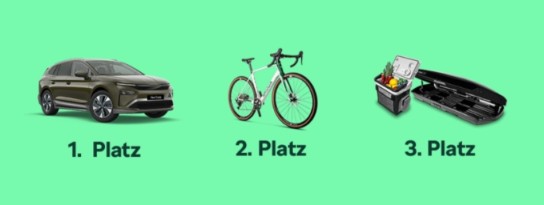Skoda - 130 Tage Probefahrt mit dem Skoda Enyaq, ein Skoda Gravel X-ROAD Bike im Wert von ca. 2.432€, eine Kühlbox und eine Dachbox