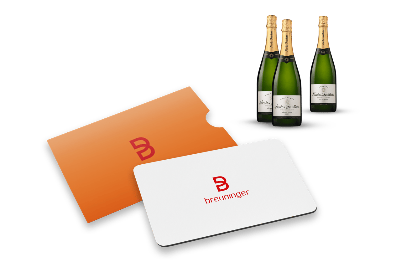 Top Magazin München - fünf Breuninger-Gutscheine im Wert von jeweils 100 € (nur in München einzulösen) , eine von zehn Flaschen Nicolas Feuillatte Champagner einzulösen bei Eduard's Bar by Breuninger im Herzen von München