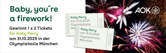 AOK Bayern - ein Entspannungsset inklusive 1x2 Tickets für Katy Perry am 31.10.2025 in der Olympiahalle München