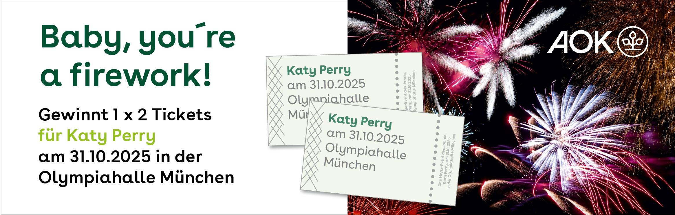 AOK Bayern - ein Entspannungsset inklusive 1x2 Tickets für Katy Perry am 31.10.2025 in der Olympiahalle München