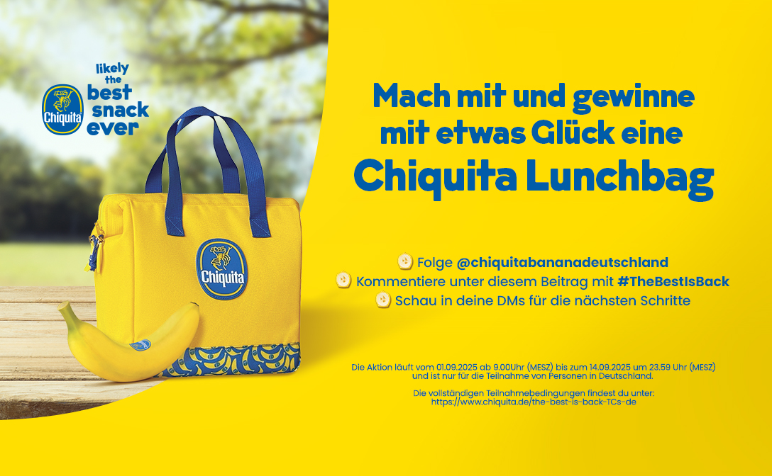Chiquita: Gewinne 1 von 350 Chiquita Lunchbags