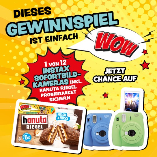 Ferrero - 12 x  1x instax Mini 9 Sofortbildkameras + 1x hanuta Riegel Probierpaket
