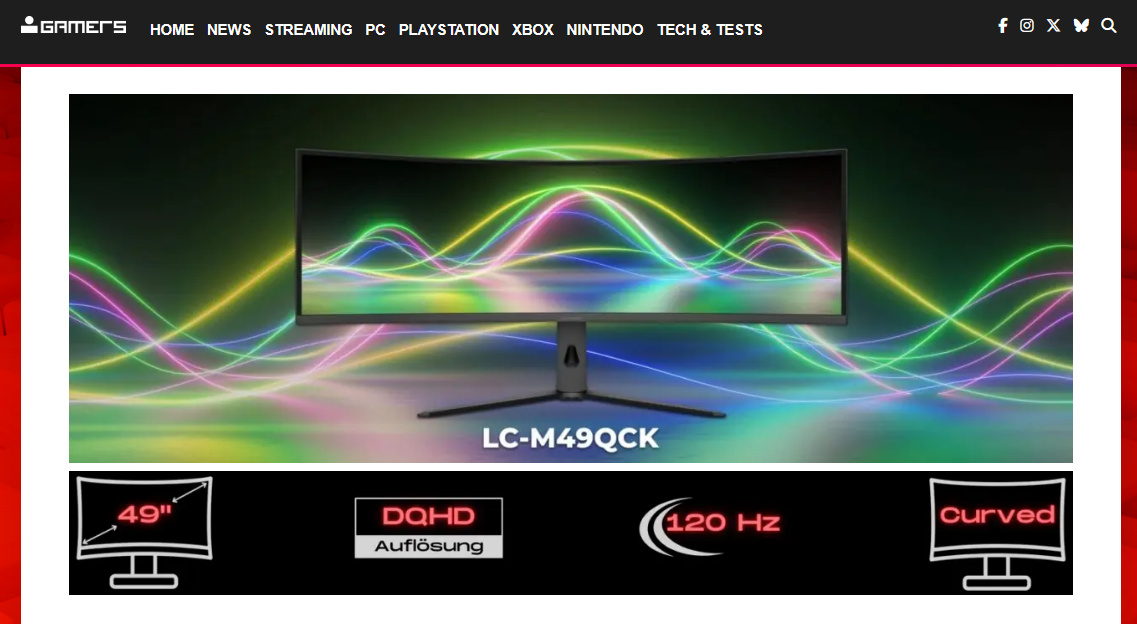 Gamers.de: ein LC-Power 49 Zoll Curved Ultra-Wide Monitor