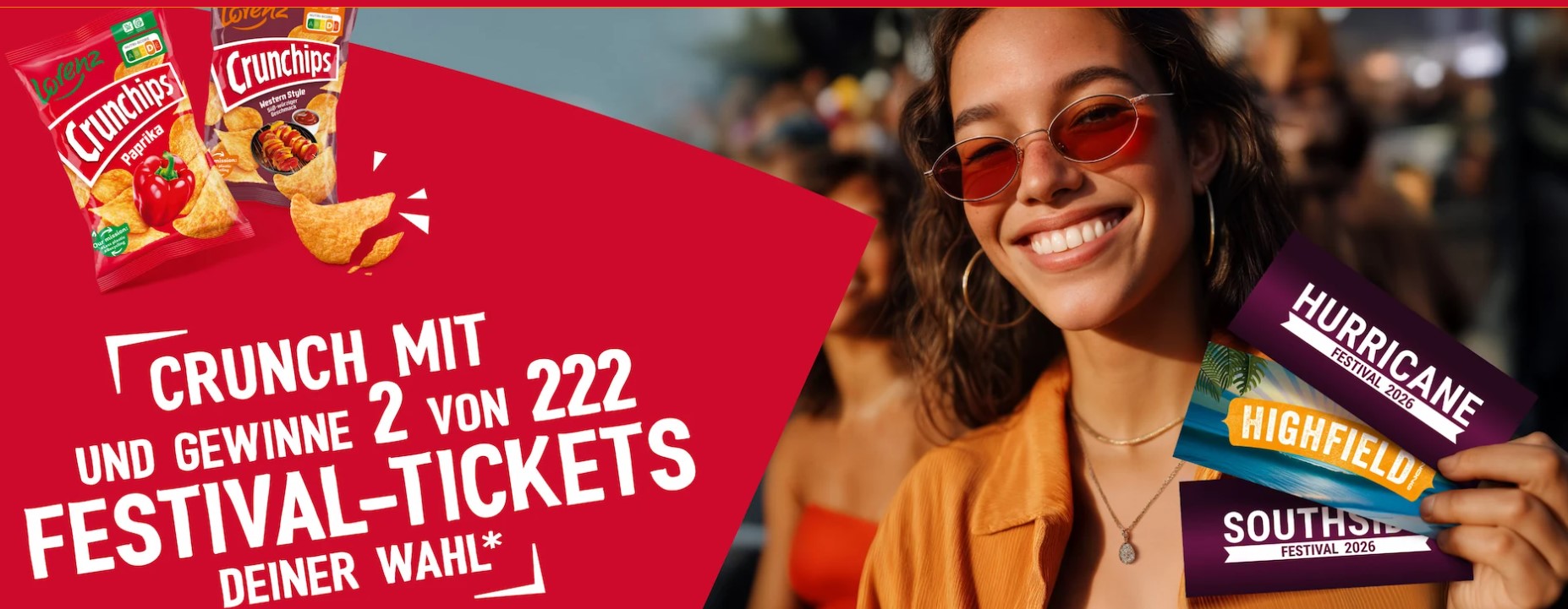 Lorenz - 111x2 Festival Tickets für Hurricane, Highfield oder Southside Festival im Jahr 2026 (Produktkauf)