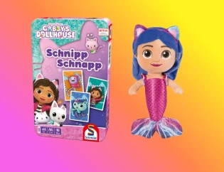 morefamily - Gabby’s Dollhouse mit Kartenspiel und Plüschfiguren von Schmidt Spiele