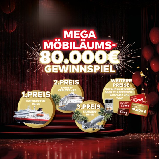 Porta - 1 x Karibik-Kreuzfahrt mit TUI Mein Schiff für 2 Erw.14 Tage, 1 x Familienreise im TUI Magic Life Club, 3x WMF Perfection Kaffeevollautomat 640 sowie Porta Gutscheine von 50- 10000 €