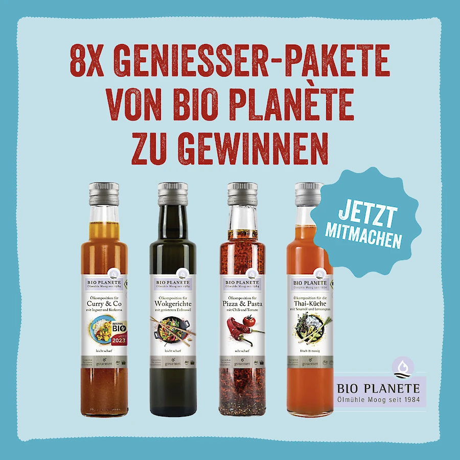 Rezepte mit Herz - 1 von 5 Genießersets „Aus aller Welt“ mit insgesamt vier raffinierten Bio-Ölen