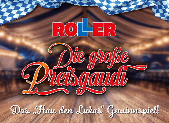 ROLLER - 1x 5000€ Gutschvon Roller (Übergabe im Markt); 3x täglich Sachpreise (Möbel bzw. Elektrogeräte); Trostpreis 5% Rabattcode