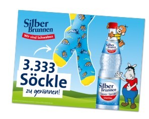 Romina Mineralbrunnen - 3.333x1 Sockenpaare mit dem Äffle & Pferdle Muster (Produktkauf)