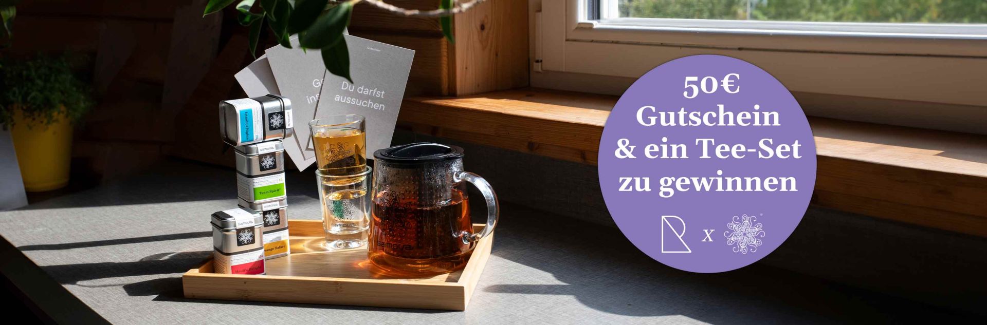 Samova - 3× exklusive Herbst-Sets, bestehend aus:  1× Gutschein von recolution im Wert von 50 € 1× samova Starter-Set »Tea Tasting«,  und vielen Preisen mehr