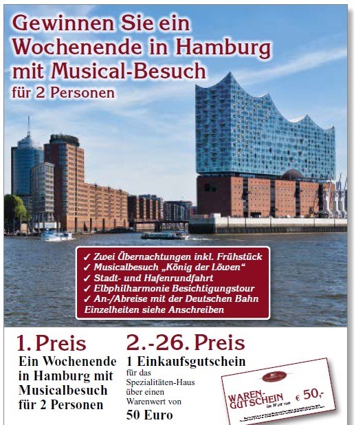 Spezialitäten Haus - ein Wochenende in Hamburg inkl. vieler Extras