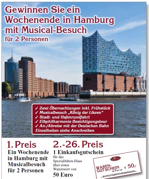 Spezialitäten Haus - ein Wochenende in Hamburg inkl. vieler Extras