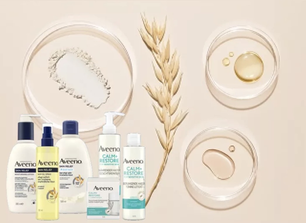 Apotheke com - 7 Aveeno® Pflegepakten für Gesicht und Körper