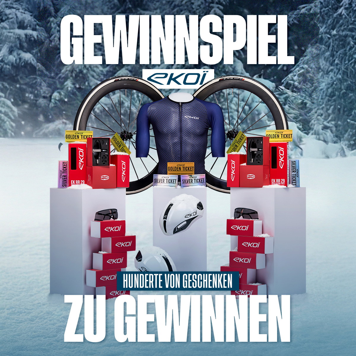 ekoi - 5 Carbon-Laufradsätze von Ekoï, 10 Gold-Gutscheine im Wert von 500 € 20 Silver-Gutscheine im Wert von 100 €, 5 Aero-Helme R-AERO von Ekoï uvm.