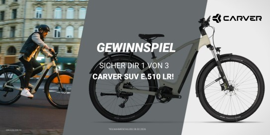 Fahrrad XXL - 3x Carver SUV E.510 LR im Wert von 3.499,99 €