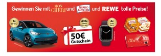 Ferrero - 1x1 VW ID.3 und 400x1 50 € Einkaufsgutschein und 4x1 Apple Watch