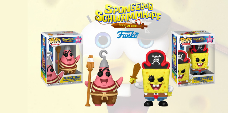 Häfft - 3 Sets bestehend aus den Funko POP Figuren von Spongebob Schwammkopf und Patrick Star in ihren abenteuerlichen Piraten-Outfits