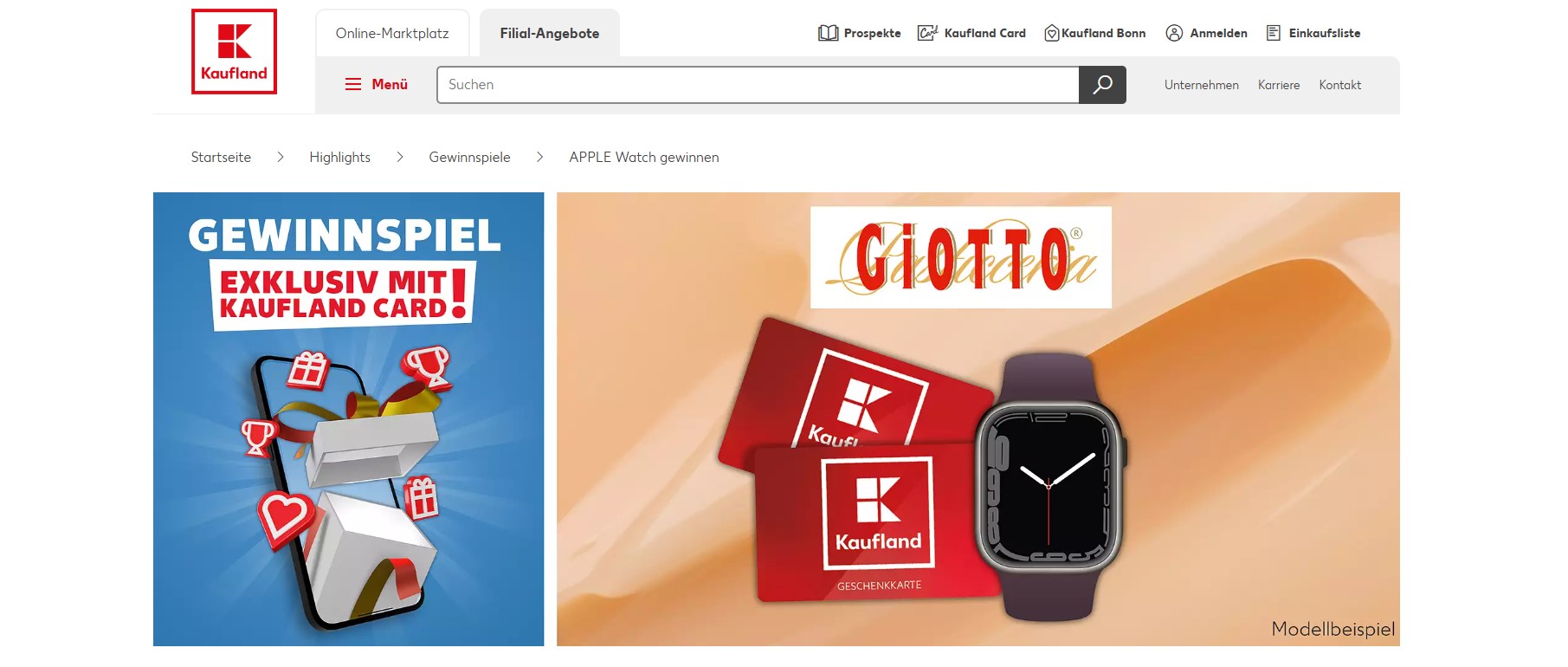 Kaufland - 40x1 Apple Watch und 200x1 Kaufland Geschenkkarte 50 € (nur Kauflandcard Besitzer)