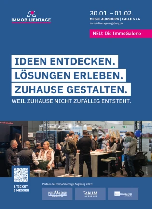 myheimat.de - 10 x 2 Tickets für die Immobilientage vom 30. Januar bis 1. Februar 2026 in der Halle 5, Messe Augsburg