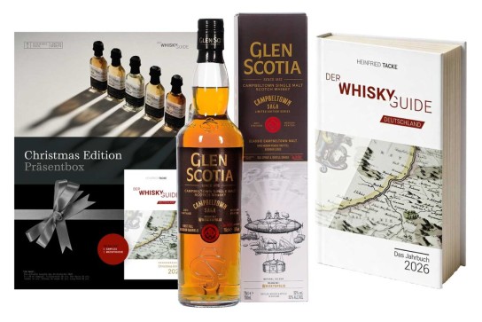 Whisky Guide - 1x 1 Der Whisky Guide Christmas Edition 2026 bestehend aus dem Buch und 5 Proben (à 2 cl), 1x 1 Flasche Glen Scotia Campbeltown Saga Release No. 1 Whiskyopolis, 5x 1 Der Whisky Guide Deutschland. Das Jahrbuch 2026