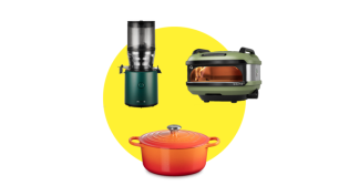 AOK - hochwertiger HUROM Entsafter, Highend-Pizzaofen, Gusseisener Topf vom Marktführer Le Creuset