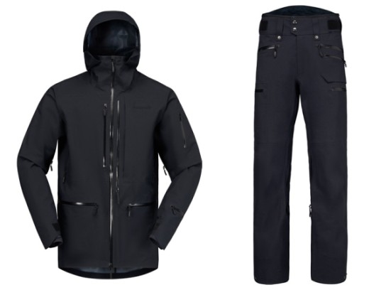 Bergstolz - Norrøna lofoten Gore-Tex Pro Plus Herren-Kombi: Jacke + Hose in Caviar Black und Größe XL