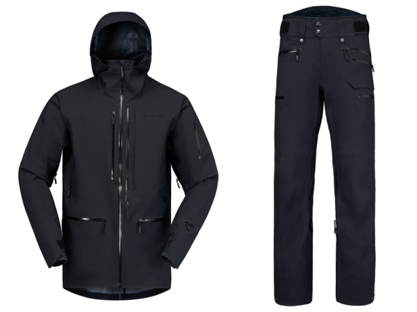 Bergstolz - Norrøna lofoten Gore-Tex Pro Plus Herren-Kombi: Jacke + Hose in Caviar Black und Größe XL