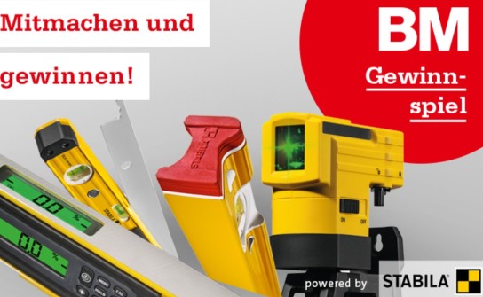 BM Online - praktische Baustellenhelfer von Stabila – diverse Messwerkzeuge im Gesamtwert von ca. 600 Euro (Wasserwagen, Winkelmesser etc.)