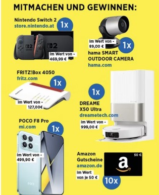 CDA Verlag - 1× Nintendo Switch 21× Poco F8 Pro1x DREAME X50 Ultra10× Amazon-Gutscheine im Wert von je 50 €