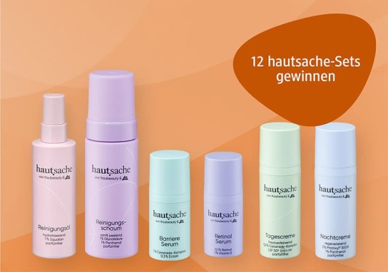 dm-drogerie markt - 12x hautsache Pflegesets mit Retinal Serum, Reinigungsöl, Reinigungsschaum, Barriere Serum, Tages- und Nachtcreme