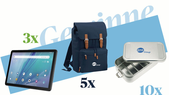 DMK Deutsches Milchkontor - 3x Samsung Tablet, 5x Rucksack "Adventure”, 10x Brotdose DMK