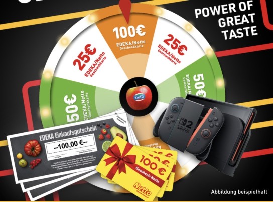 Kanzi - 10x Switch 2100x 100€ Einkaufsgutschein (Edeka oder Netto)50x 50€ Einkaufsgutschein (Edeka oder Netto)50x 25€ Einkaufsgutschein (Edeka oder Netto)