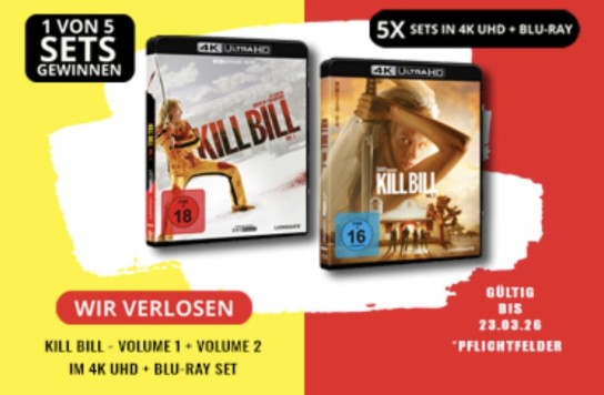 Media Dealer - 5 x Set „Kill Bill - Volume 1 + Volume 2“ (4K UHD + Blu-ray)