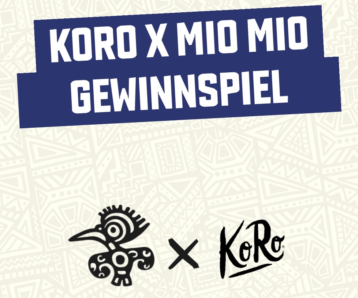 miomio - 10 × 1 Aktions-Paket – bestehend aus einer Mio Mio Mütze, einem KoRo Jutebeutel, 5 KoRo Riegeln und 5 Mio Mio Mate Ginger Zero Flaschen