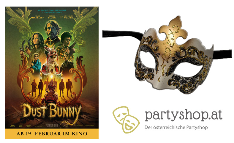 oeticket - DUST BUNNY: 2x2 Kinogutscheine plus je eine venezianische Maske partyshop.at
